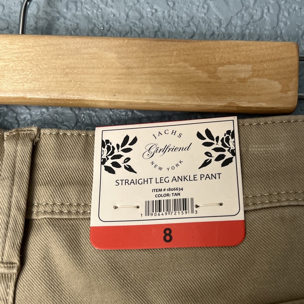 NWT Women's JACHS Girlfriend Tan Straight Leg Ankle Pant Size 8 - Picture 7 of 7